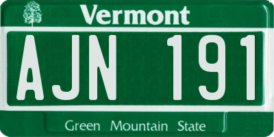 VT license plate AJN191