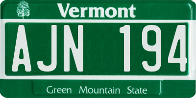 VT license plate AJN194