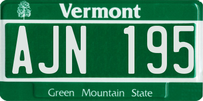 VT license plate AJN195