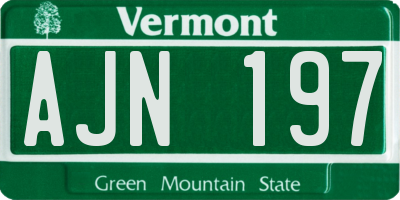 VT license plate AJN197