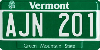 VT license plate AJN201