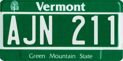 VT license plate AJN211