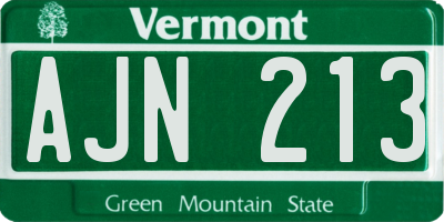 VT license plate AJN213