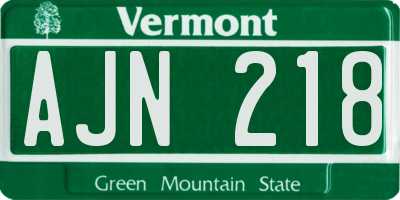 VT license plate AJN218