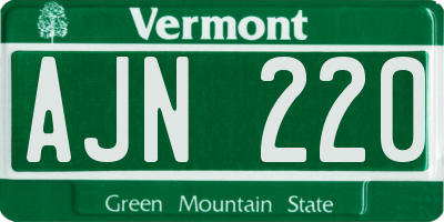 VT license plate AJN220
