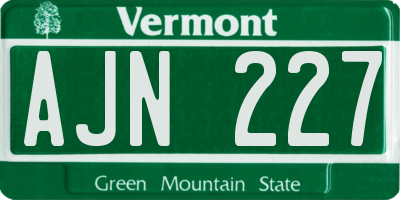 VT license plate AJN227