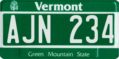 VT license plate AJN234