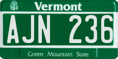 VT license plate AJN236