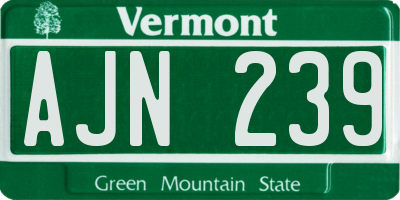 VT license plate AJN239