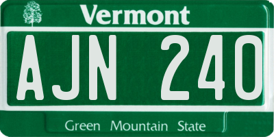 VT license plate AJN240