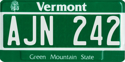 VT license plate AJN242