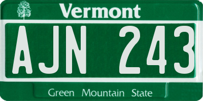 VT license plate AJN243
