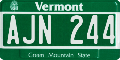 VT license plate AJN244