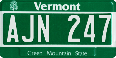 VT license plate AJN247