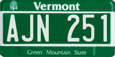 VT license plate AJN251