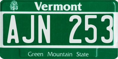 VT license plate AJN253