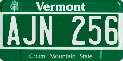 VT license plate AJN256