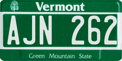 VT license plate AJN262