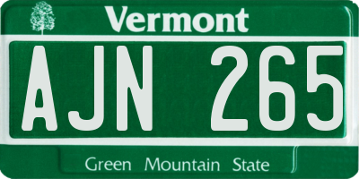 VT license plate AJN265