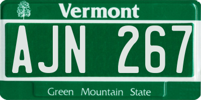 VT license plate AJN267