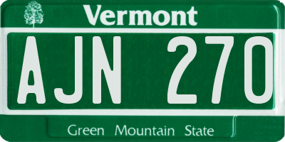 VT license plate AJN270
