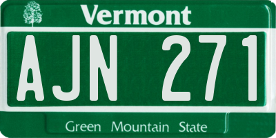 VT license plate AJN271