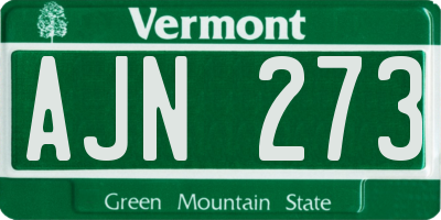 VT license plate AJN273