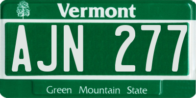 VT license plate AJN277