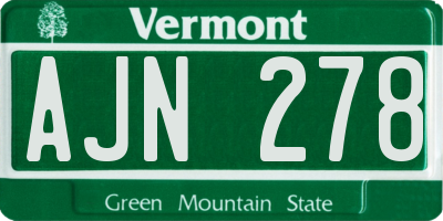 VT license plate AJN278