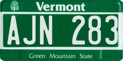 VT license plate AJN283