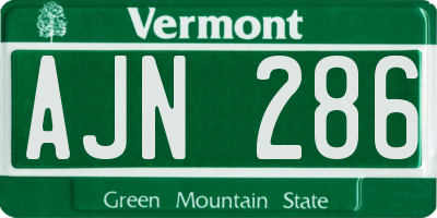VT license plate AJN286
