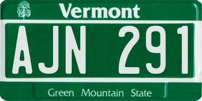 VT license plate AJN291