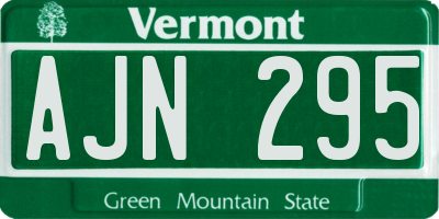 VT license plate AJN295