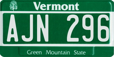 VT license plate AJN296