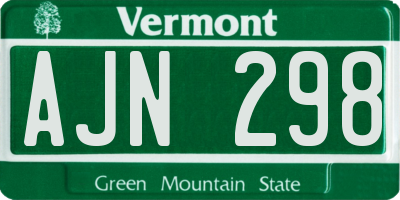 VT license plate AJN298