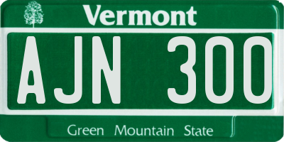 VT license plate AJN300