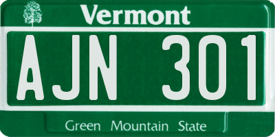 VT license plate AJN301