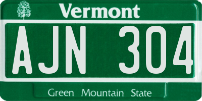 VT license plate AJN304