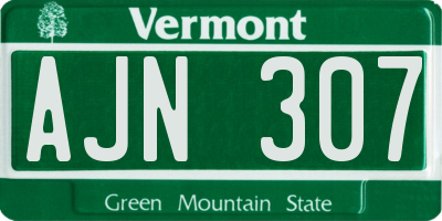 VT license plate AJN307