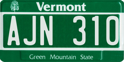 VT license plate AJN310