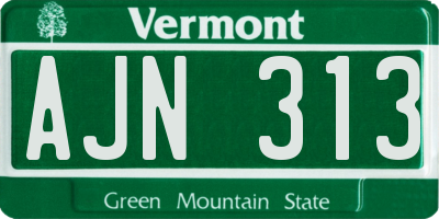VT license plate AJN313