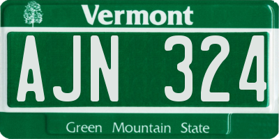 VT license plate AJN324