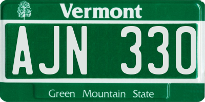 VT license plate AJN330