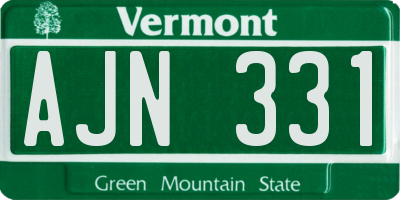 VT license plate AJN331