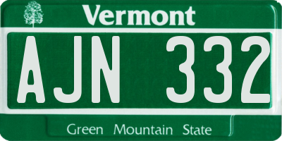 VT license plate AJN332