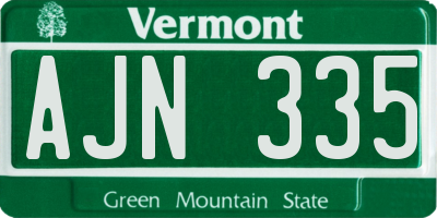 VT license plate AJN335