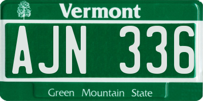 VT license plate AJN336