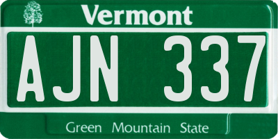 VT license plate AJN337