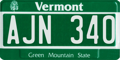 VT license plate AJN340