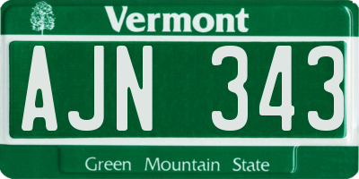 VT license plate AJN343